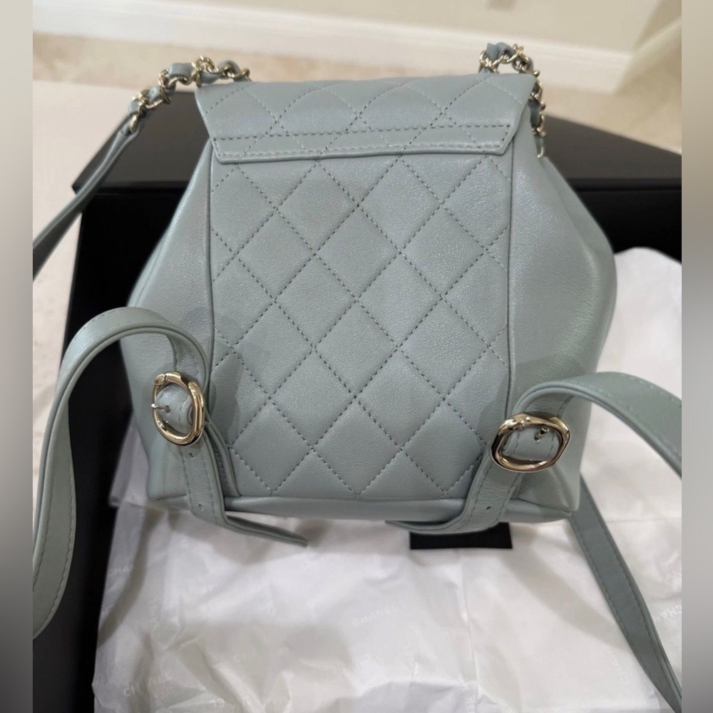NEW CHANEL Light Blue Duma Lambskin Backpack - Picture 7 of 14